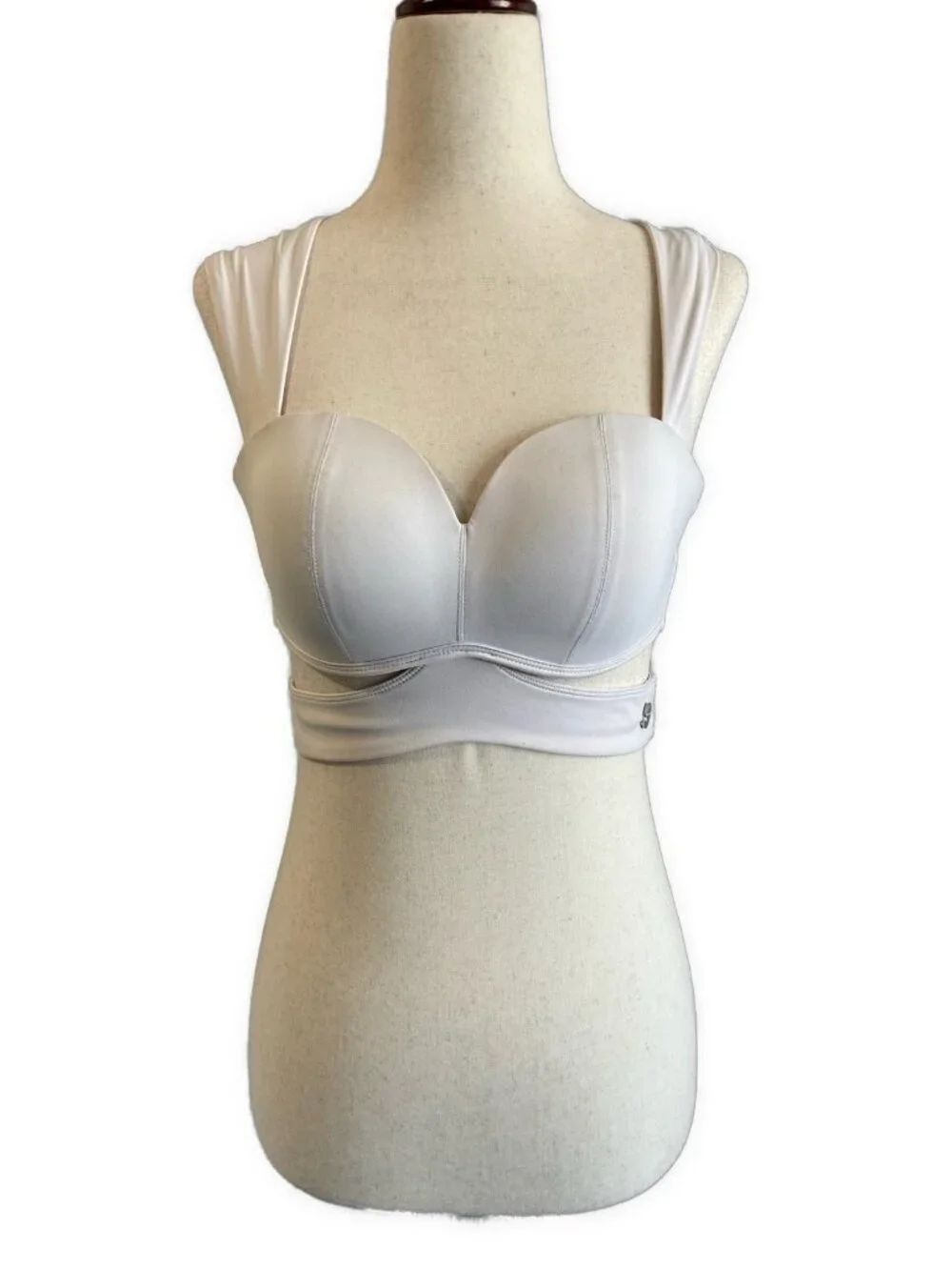 OPGāSolid White Push Up Sports Bra Wrap Band Padded Womenās Activewear Small